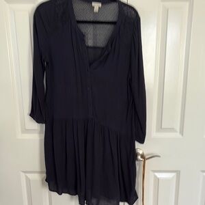 Hinge Black Asymmetrical 3/4 Sleeve Tunic